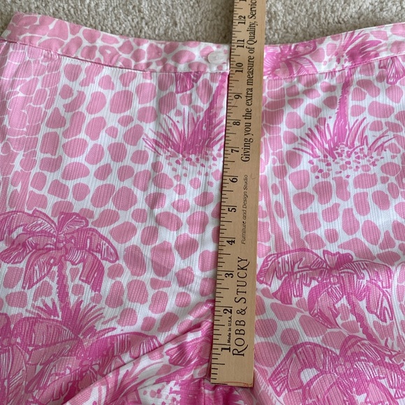 Vintage Lilly Pulitzer pink palm tree high rise cropped pants, 6 - Picture 12 of 13